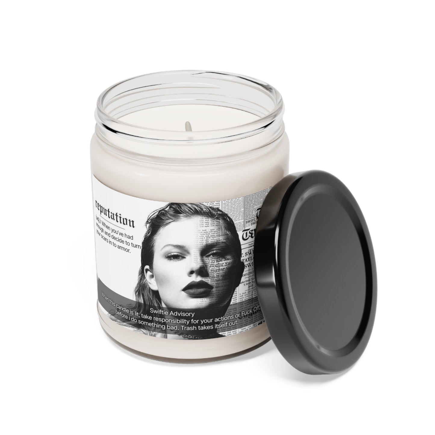 REPUTATION Swiftie Scented Soy Candle | Taylor Swift Inspired | Bold Apple Spice Aroma | Empowering Fragrance | Reusable Glass Jar