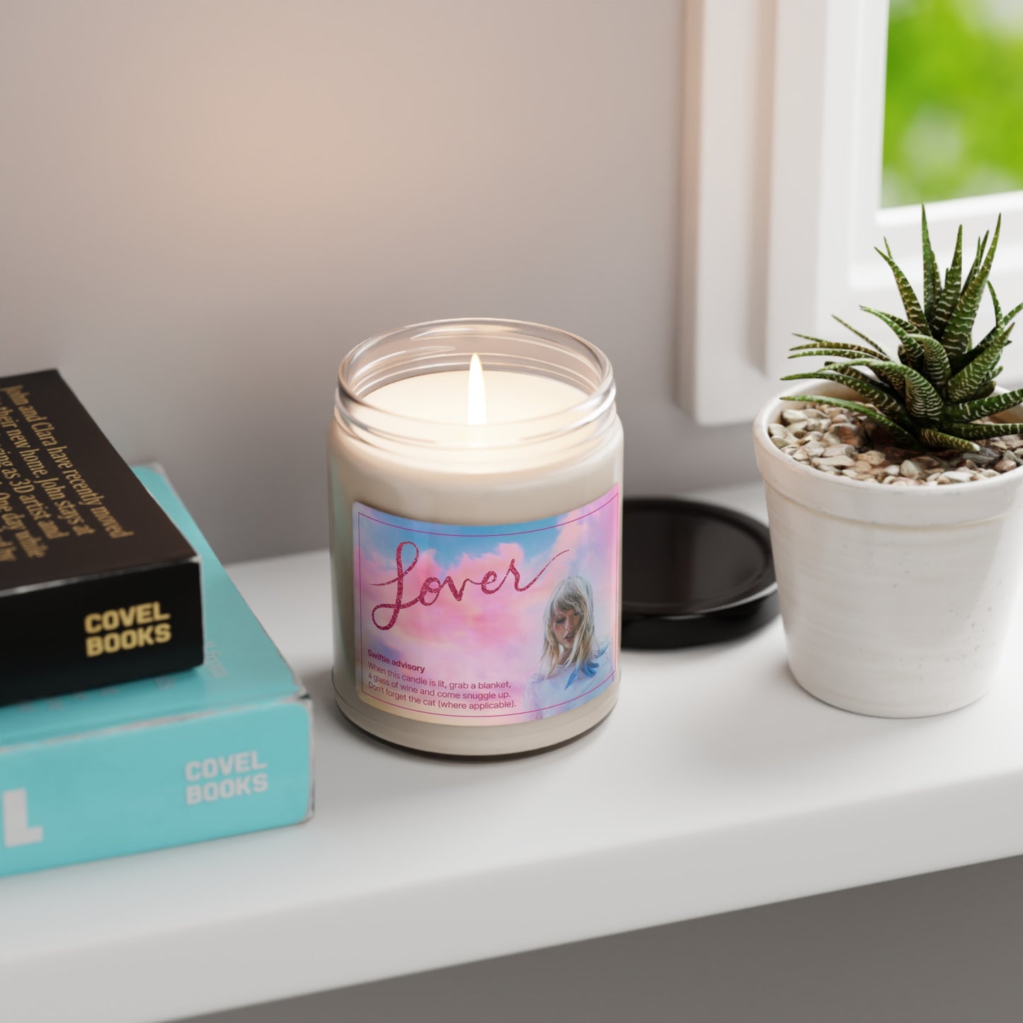 LOVER Swiftie Scented Soy Candle | Taylor Swift Inspired | Romantic Orange Spice and Smoky Fireplace Aroma | Reusable Glass jar