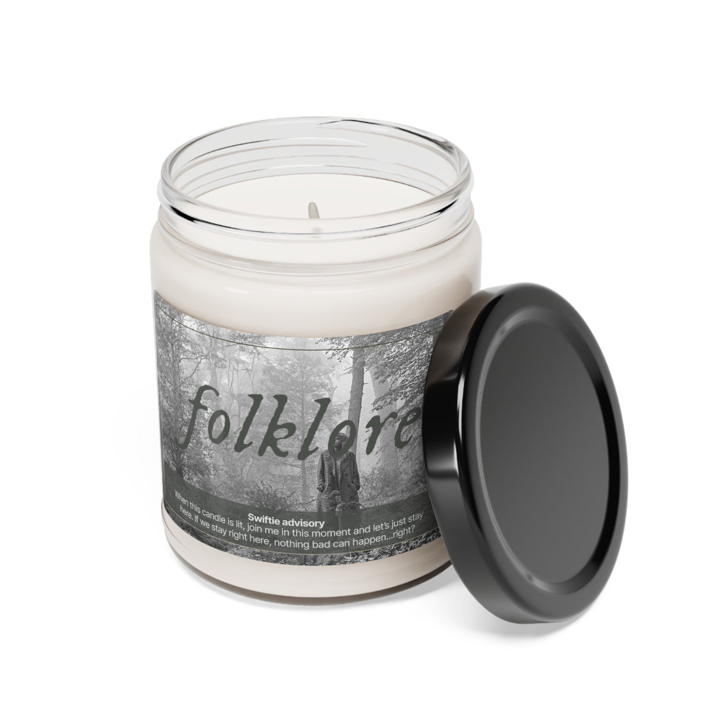 FOLKLORE Swiftie Scented Soy Candle | Taylor Swift Inspired | Mystical Sea Salt and Floral Aroma | Reusable Glass Jar