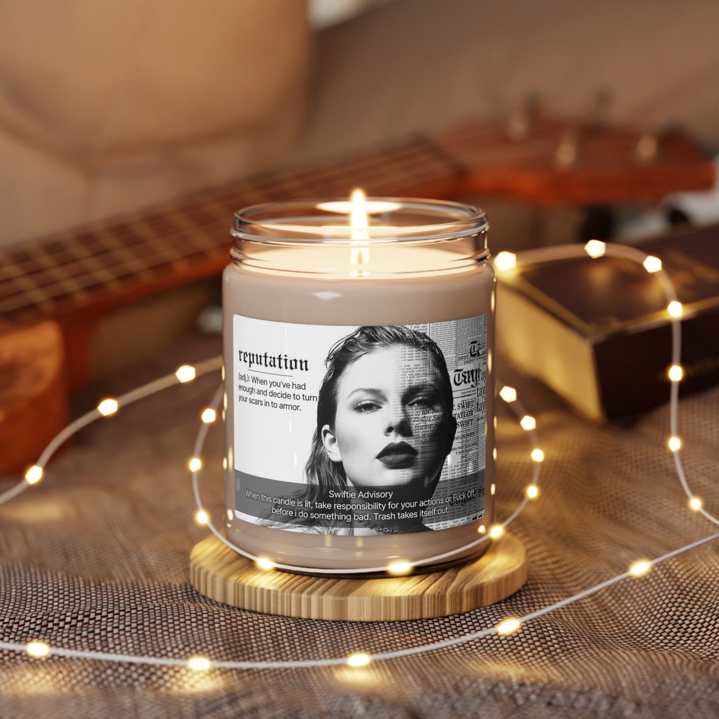 REPUTATION Swiftie Scented Soy Candle | Taylor Swift Inspired | Bold Apple Spice Aroma | Empowering Fragrance | Reusable Glass Jar