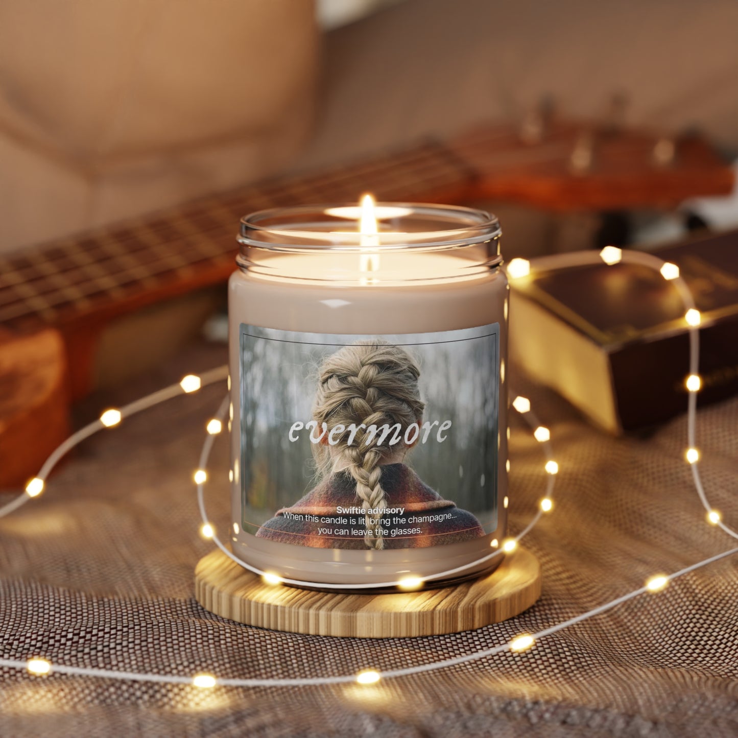 Evermore Swiftie Scented Soy Candle | Taylor Swift Inspired | Crisp Apple & Spice Aroma | Reusable Glass Jar