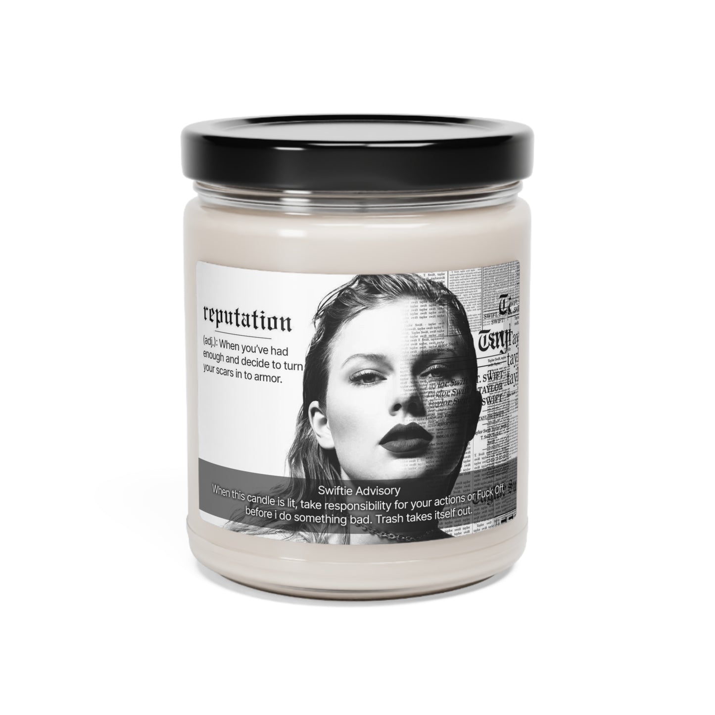 REPUTATION Swiftie Scented Soy Candle | Taylor Swift Inspired | Bold Apple Spice Aroma | Empowering Fragrance | Reusable Glass Jar