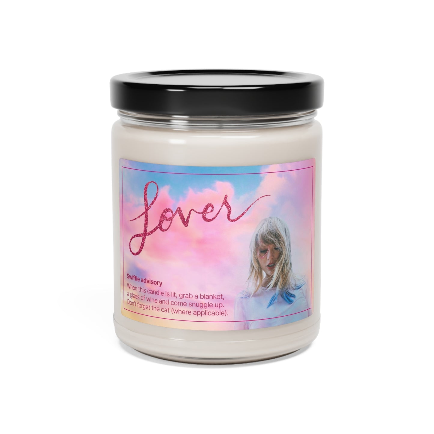 LOVER Swiftie Scented Soy Candle | Taylor Swift Inspired | Romantic Orange Spice and Smoky Fireplace Aroma | Reusable Glass jar