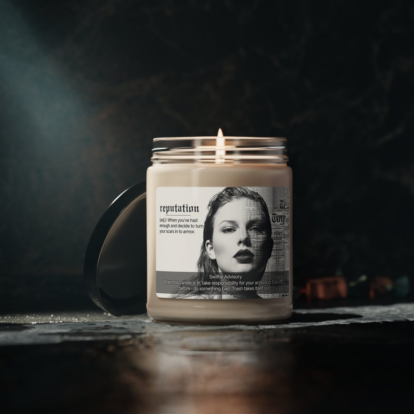 REPUTATION Swiftie Scented Soy Candle | Taylor Swift Inspired | Bold Apple Spice Aroma | Empowering Fragrance | Reusable Glass Jar