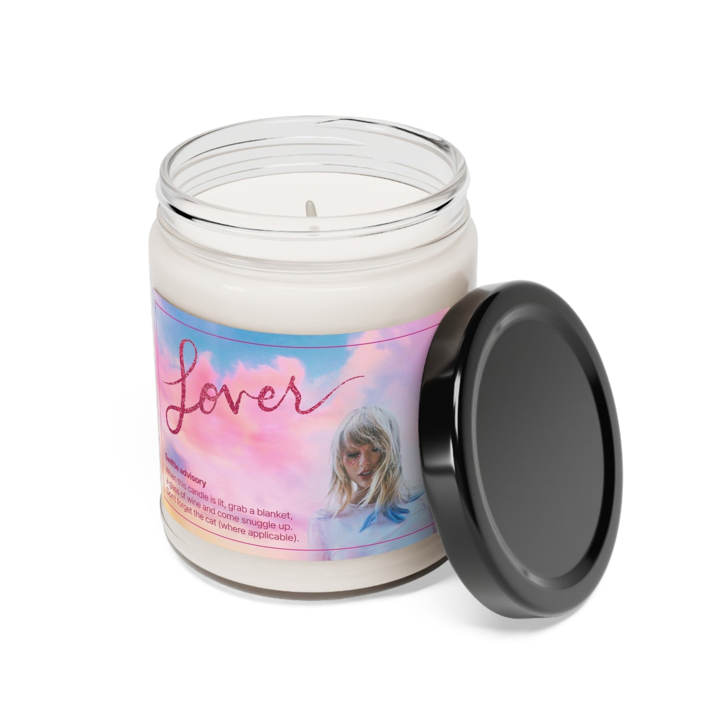 LOVER Swiftie Scented Soy Candle | Taylor Swift Inspired | Romantic Orange Spice and Smoky Fireplace Aroma | Reusable Glass jar